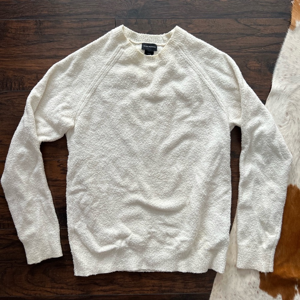Club Monaco Cream Crewneck Sweater